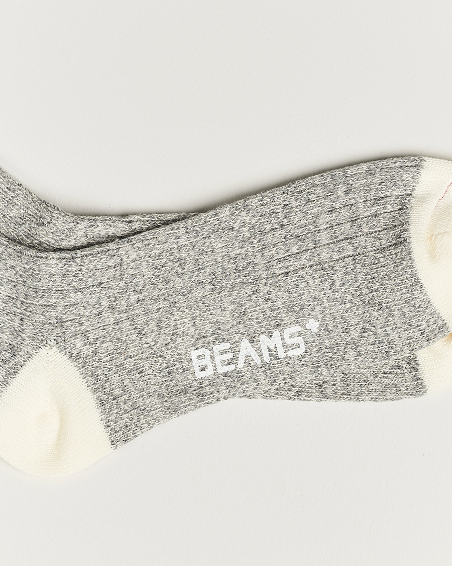 Homme | Sous-Vêtements Et Chaussettes | BEAMS PLUS | 1/4 Rag Socks Grey/Red