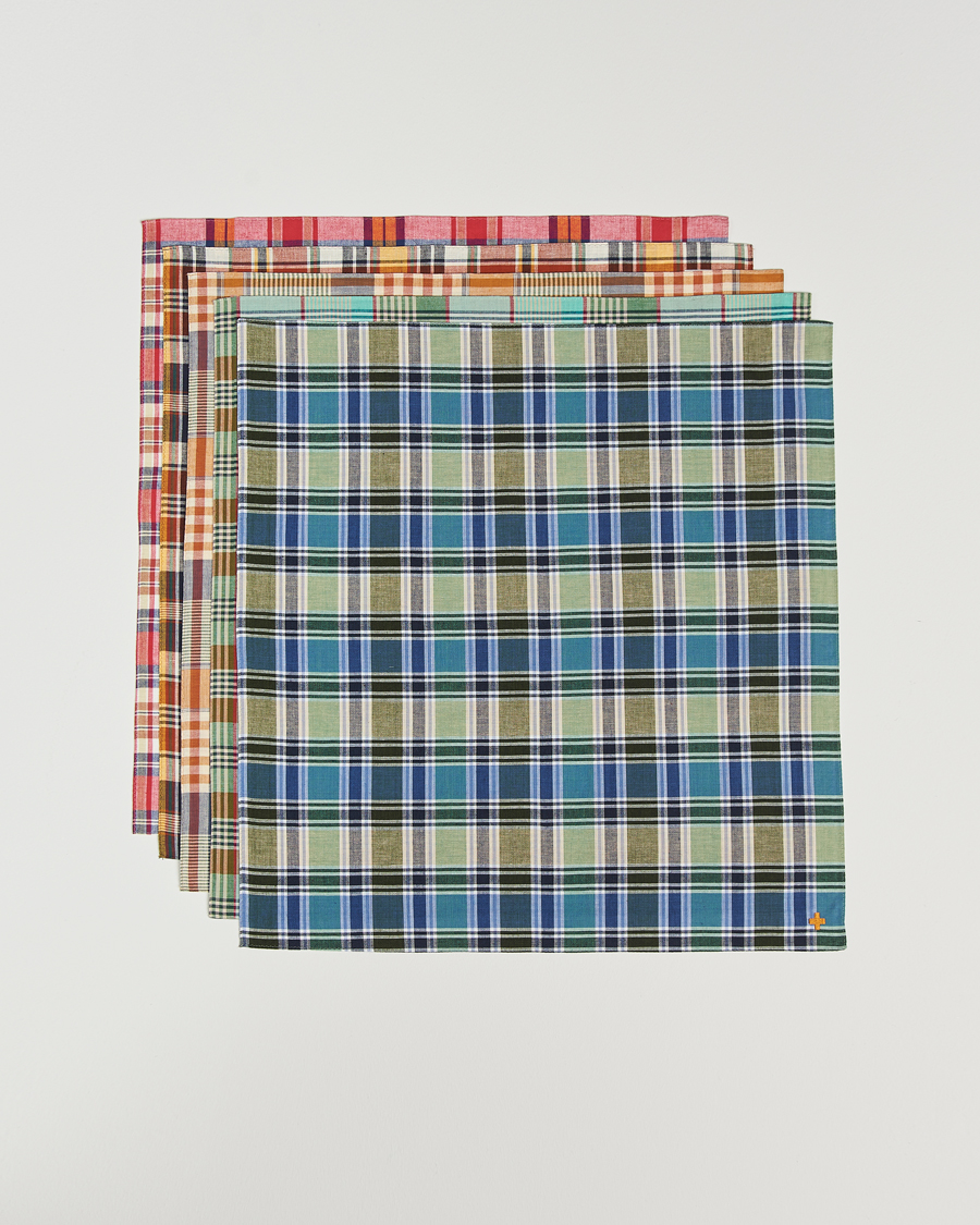 Homme | BEAMS PLUS Handkerchief 5-Pack Multicolor Madras | BEAMS PLUS | Handkerchief 5-Pack Multicolor Madras
