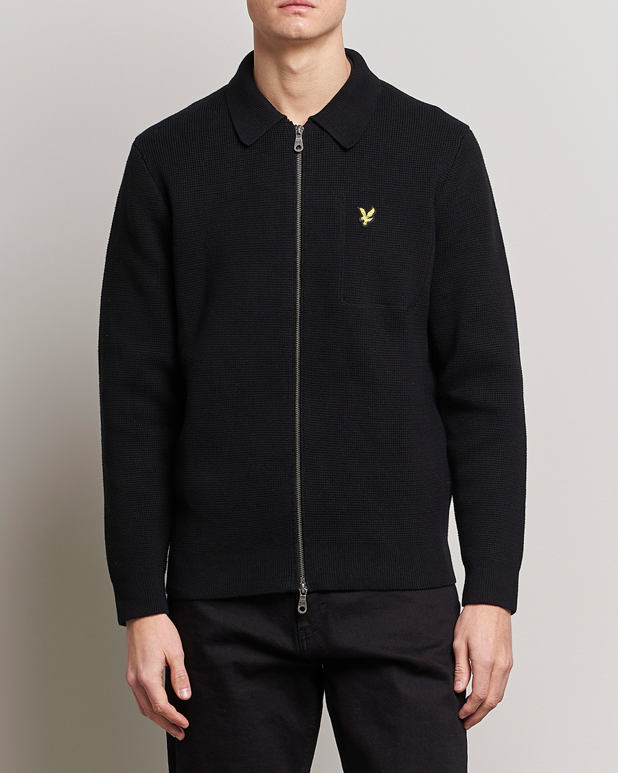 Heren | Truien | Lyle & Scott | Milano Full Zip Sweater Black