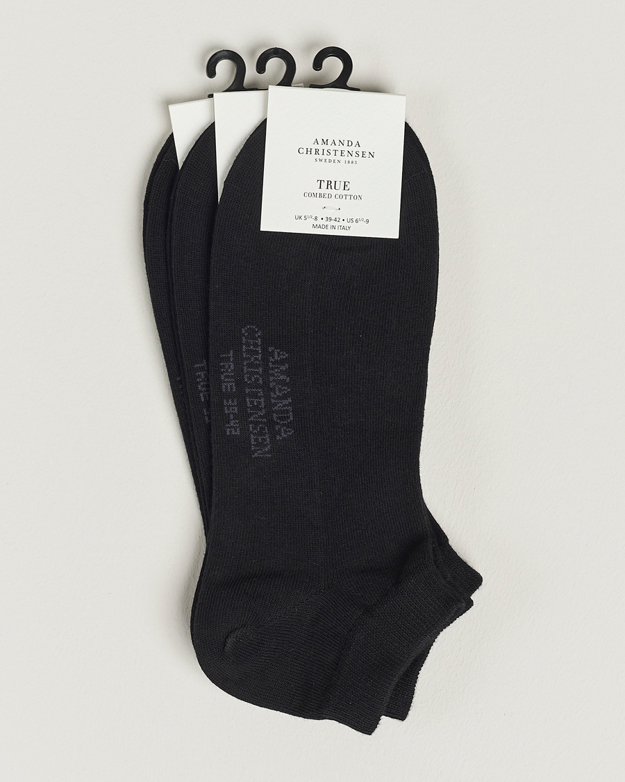 Homme | Sous-Vêtements Et Chaussettes | Amanda Christensen | 3-Pack True Cotton Sneaker Socks Black