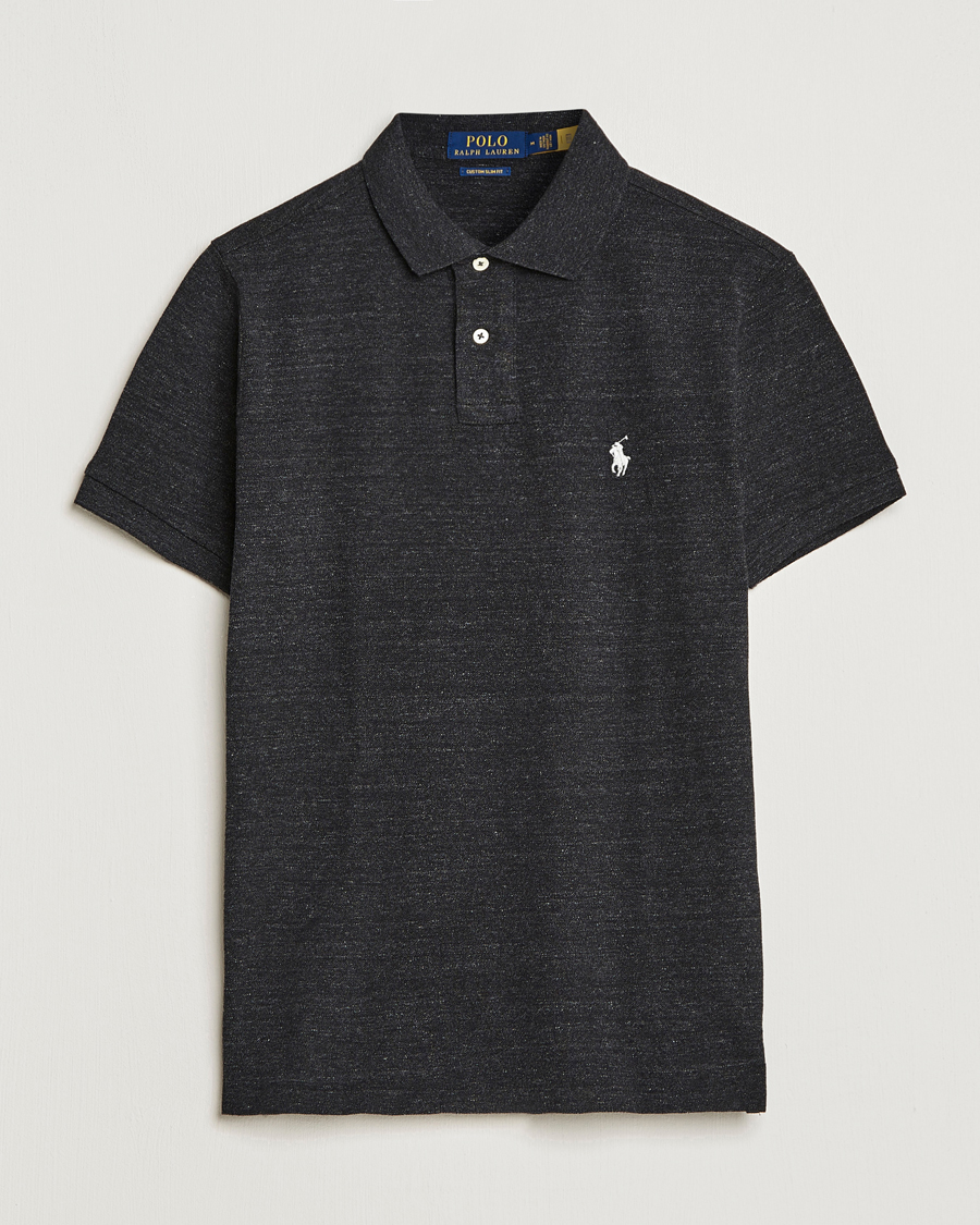 Homme | Polos | Polo Ralph Lauren | Custom Slim Fit Polo Black Marl Heather