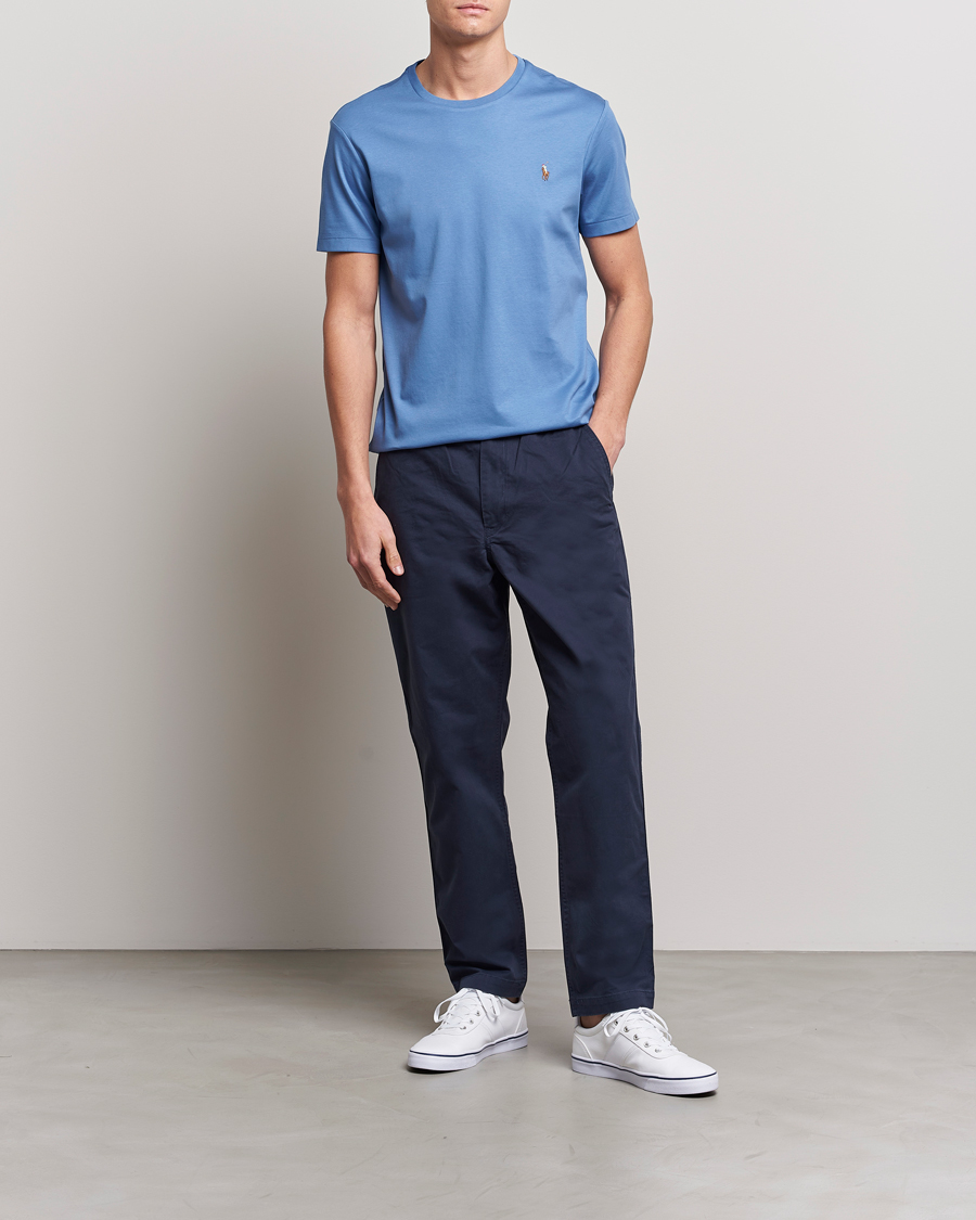 Heren | T-shirts | Polo Ralph Lauren | Luxury Pima Cotton Crew Neck T-Shirt French Blue