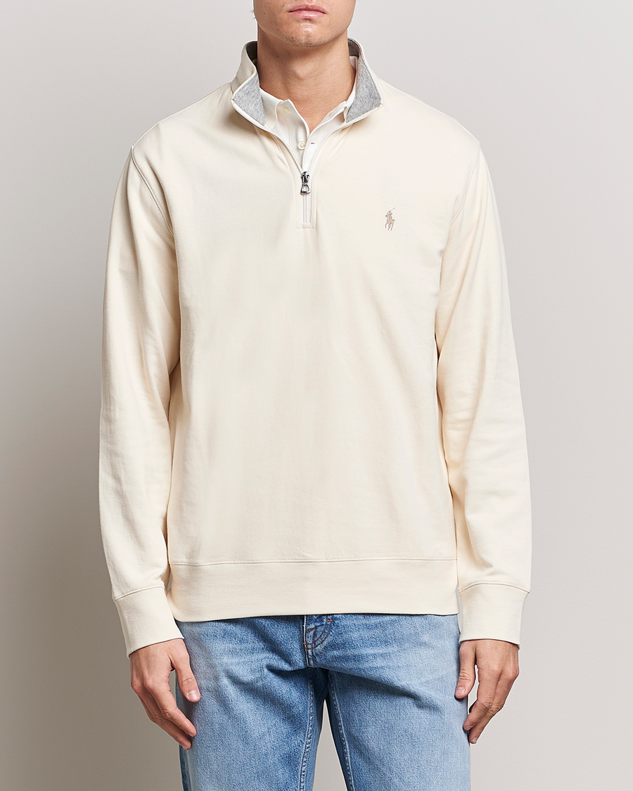 Homme | Pulls Et Tricots | Polo Ralph Lauren | Tech Double Knit Half Zip Guide Cream