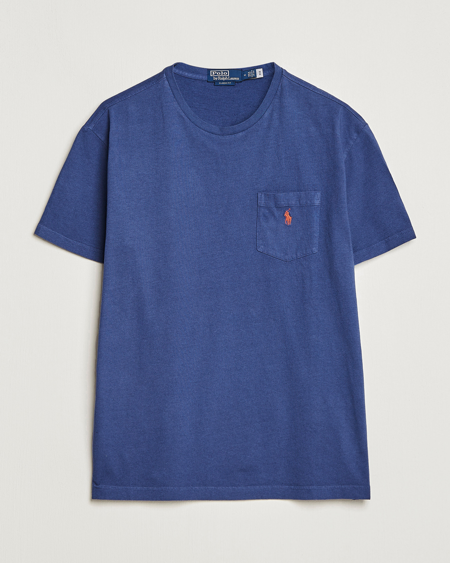 Homme | T-shirts | Polo Ralph Lauren | Cotton/Linen Crew Neck T-Shirt Boathouse Navy