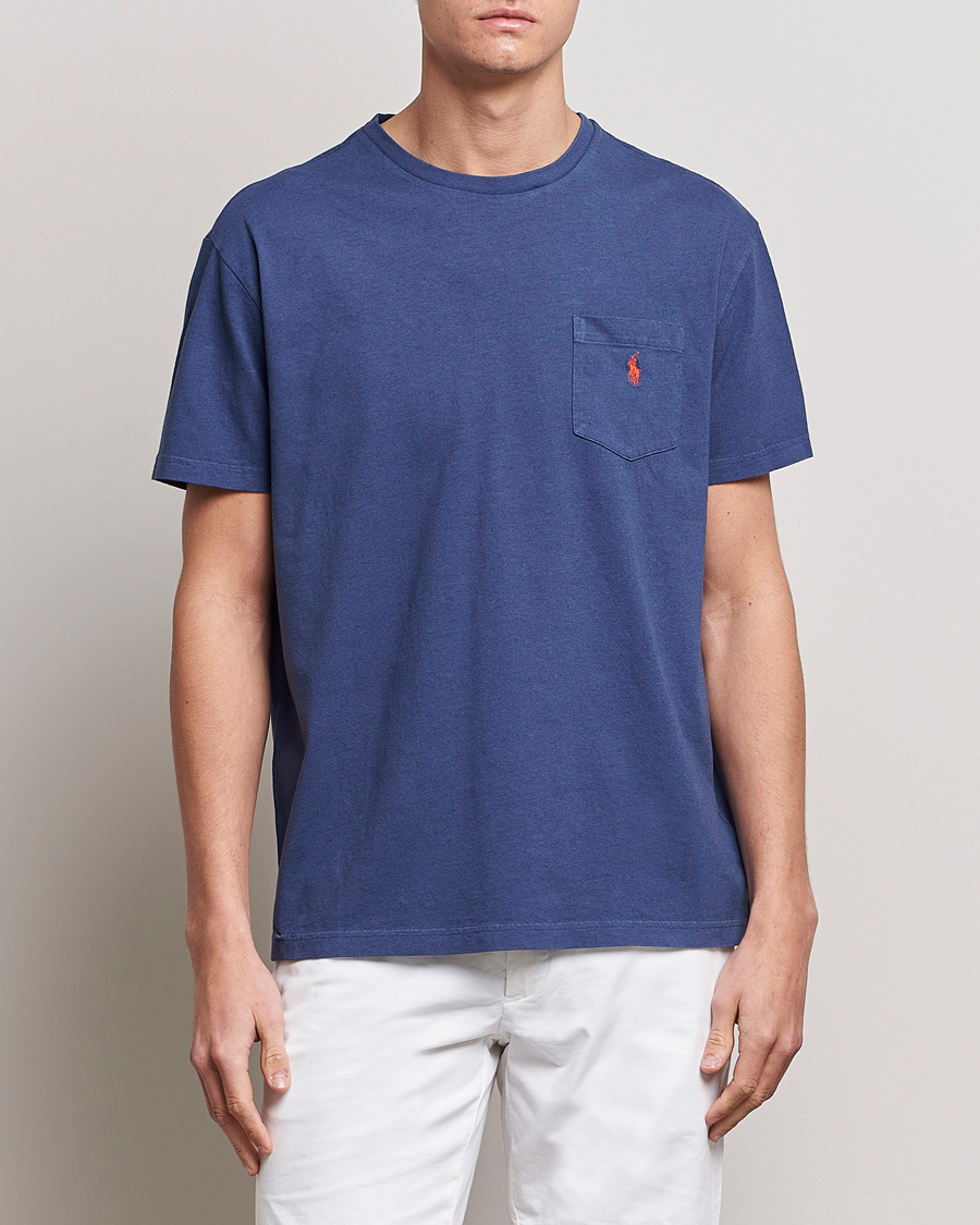 Homme | T-shirts | Polo Ralph Lauren | Cotton/Linen Crew Neck T-Shirt Boathouse Navy