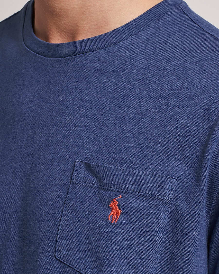 Homme | T-shirts | Polo Ralph Lauren | Cotton/Linen Crew Neck T-Shirt Boathouse Navy