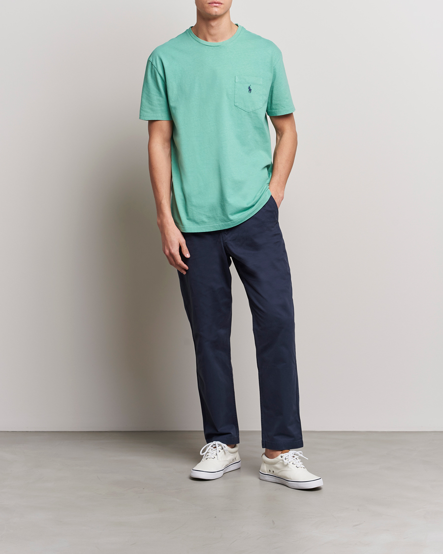 Heren | T-shirts | Polo Ralph Lauren | Cotton/Linen Crew Neck T-Shirt Essex Green