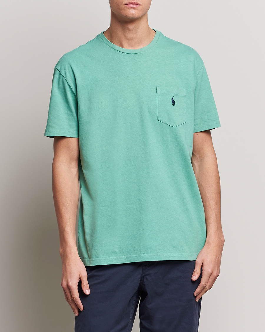 Heren | T-shirts | Polo Ralph Lauren | Cotton/Linen Crew Neck T-Shirt Essex Green