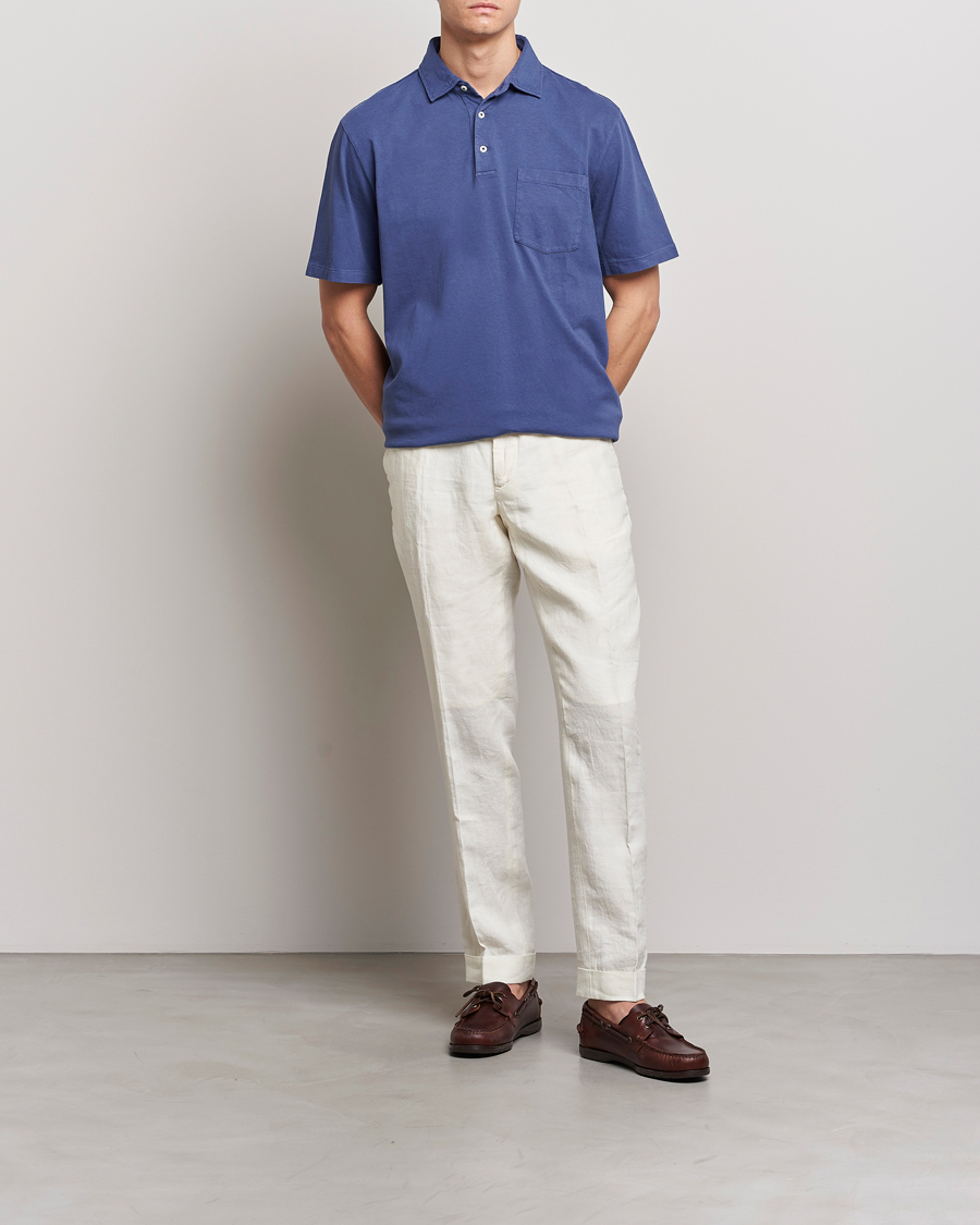 Heren | Polo's | Polo Ralph Lauren | Cotton/Linen Polo Boathouse Navy