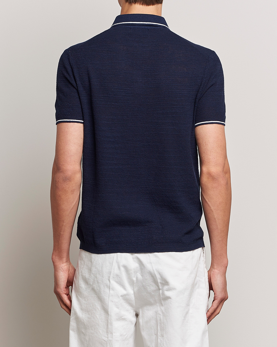 Heren | Polo's | Polo Ralph Lauren | Cotton/Linen Textured Polo Bright Navy