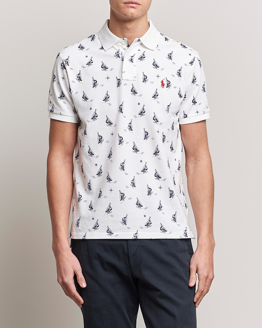 Homme | Polos | Polo Ralph Lauren | Custom Slim Fit Sailboats Polo White