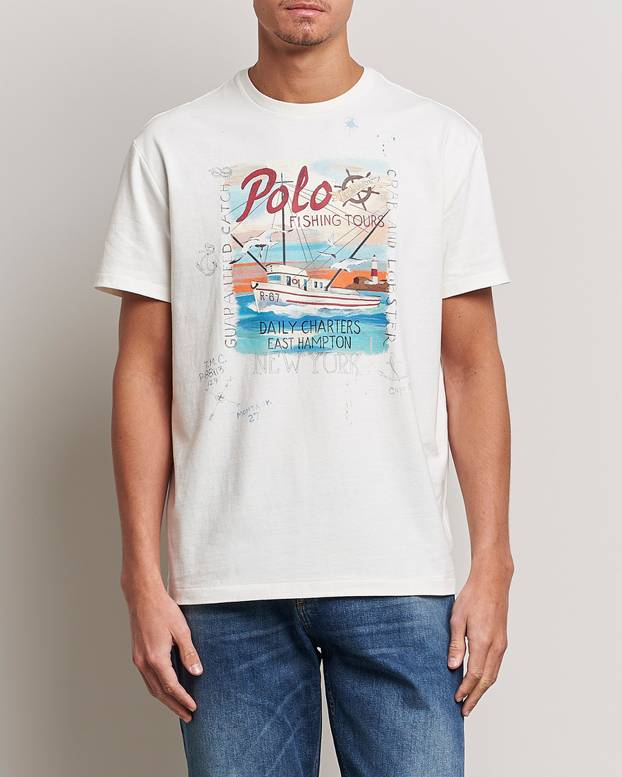 Heren | T-shirts | Polo Ralph Lauren | Graphic Logo Jerset Crew Neck T-Shirt Nevis White