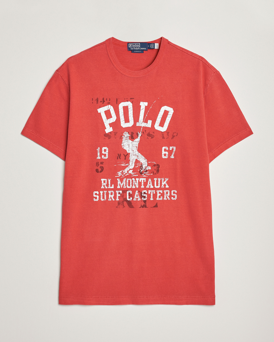 Homme | T-shirts | Polo Ralph Lauren | Graphic Logo Jerset Crew Neck T-Shirt Evening Red