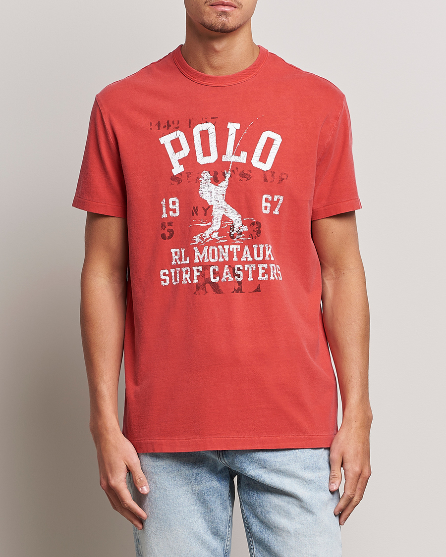Homme | T-shirts | Polo Ralph Lauren | Graphic Logo Jerset Crew Neck T-Shirt Evening Red