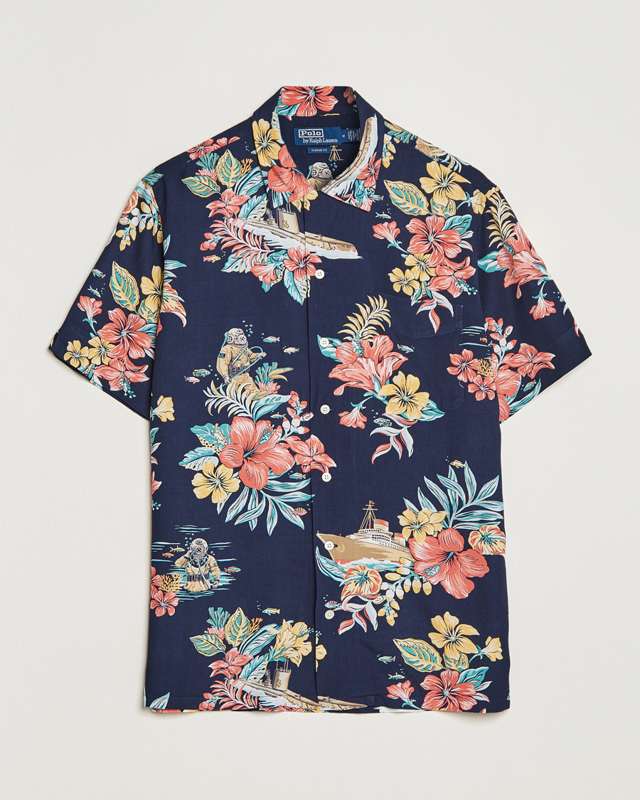 Heren | Overhemden | Polo Ralph Lauren | Printed Flower Short Sleeve Shirt Navy Multi