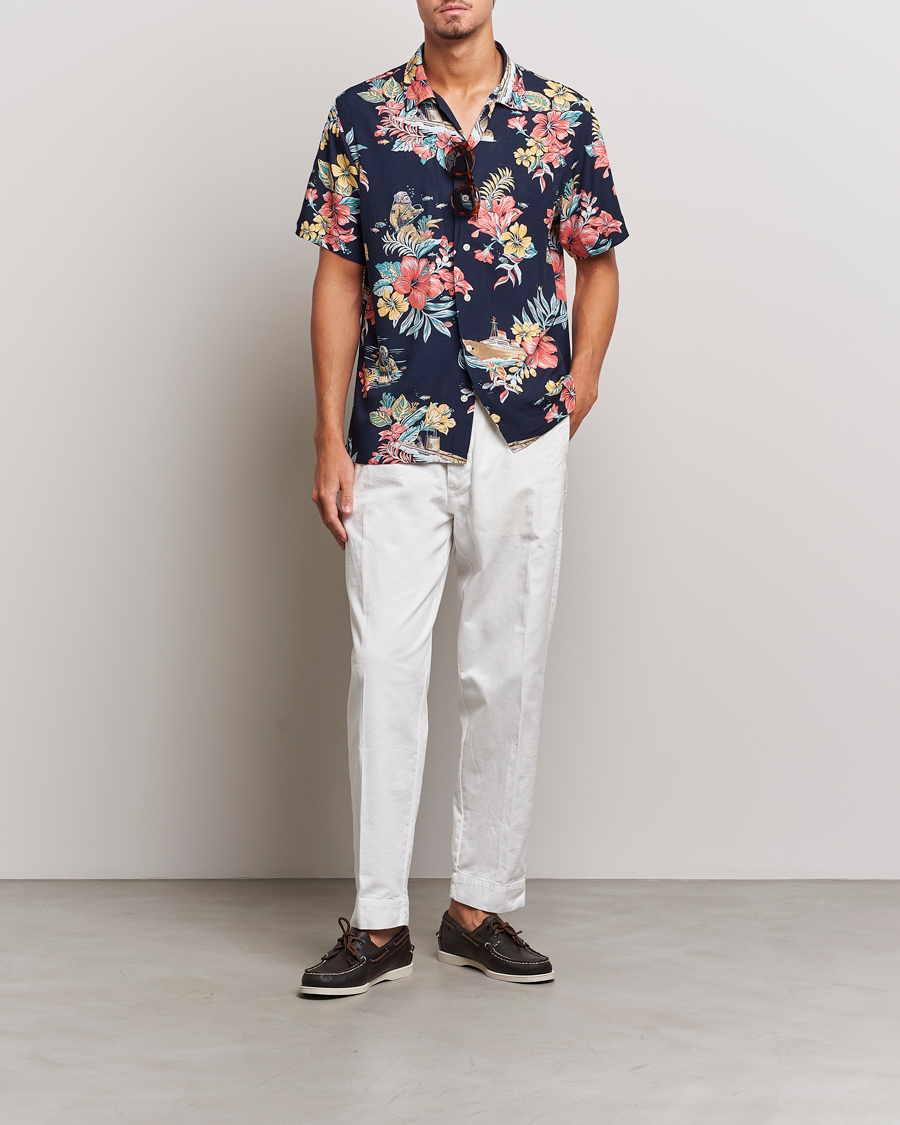Heren | Overhemden | Polo Ralph Lauren | Printed Flower Short Sleeve Shirt Navy Multi