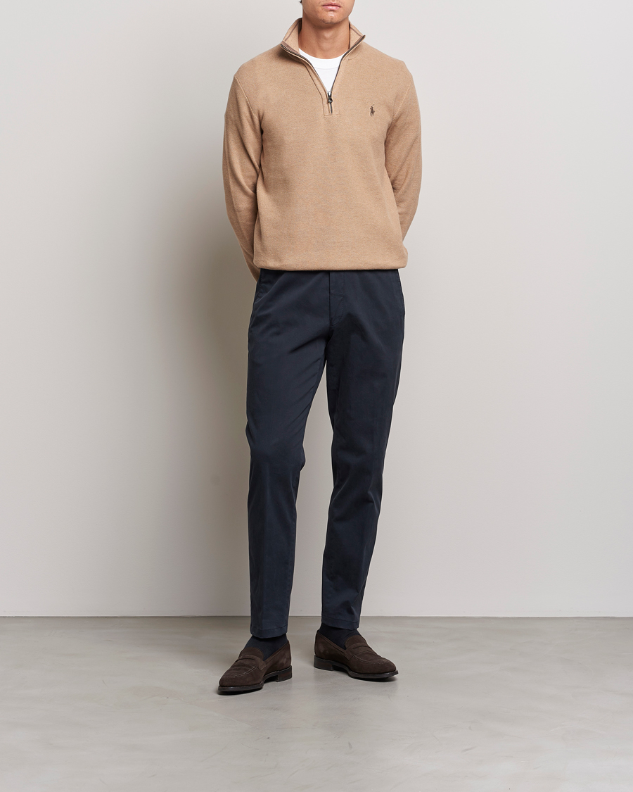 Homme | Pulls Et Tricots | Polo Ralph Lauren | Textured Half-Zip Camel Melange