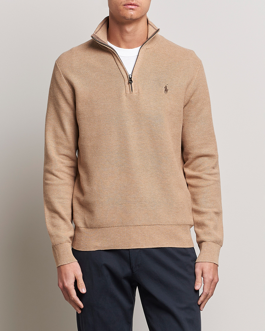 Homme | Pulls Et Tricots | Polo Ralph Lauren | Textured Half-Zip Camel Melange