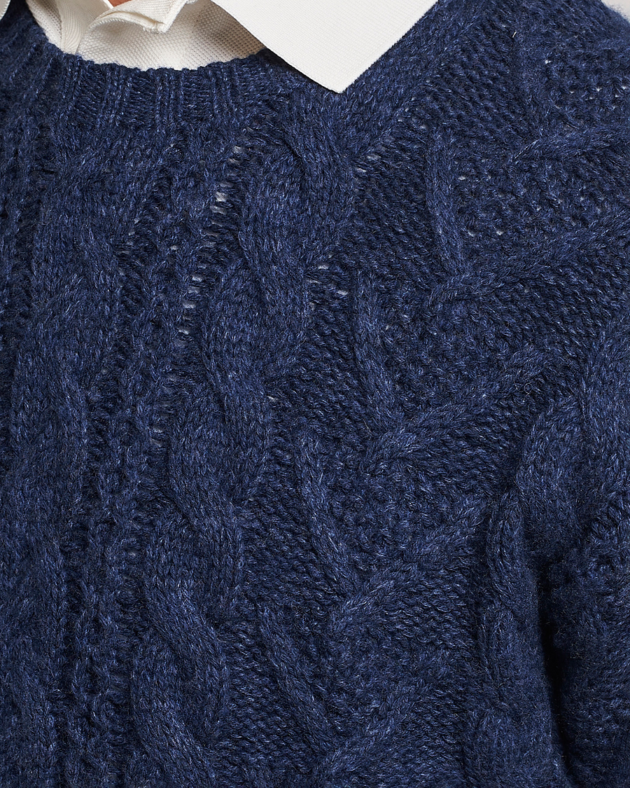 Homme | Pulls Et Tricots | Polo Ralph Lauren | Knitted Fishermen Sweater Mid Blue Heather