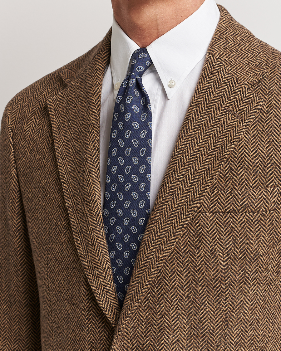 Homme | Polo Ralph Lauren Vintage Foulard Printed Tie Navy/Blue | Polo Ralph Lauren | Vintage Foulard Printed Tie Navy/Blue
