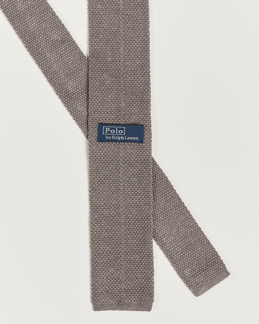 Heren | Polo Ralph Lauren Linen Knitted Tie Grey | Polo Ralph Lauren | Linen Knitted Tie Grey