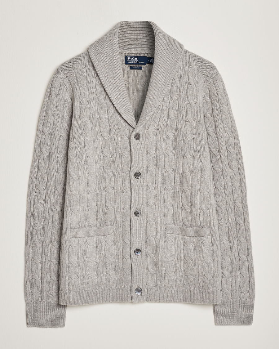 Heren | Truien | Polo Ralph Lauren | Cashmere Cable Shawl Collar Cardigan Grey Heather