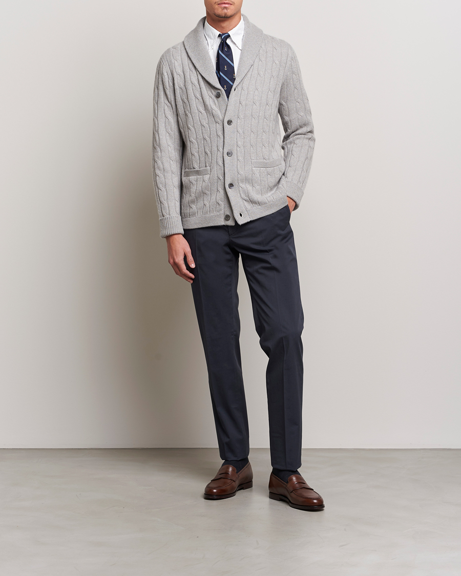 Heren | Truien | Polo Ralph Lauren | Cashmere Cable Shawl Collar Cardigan Grey Heather