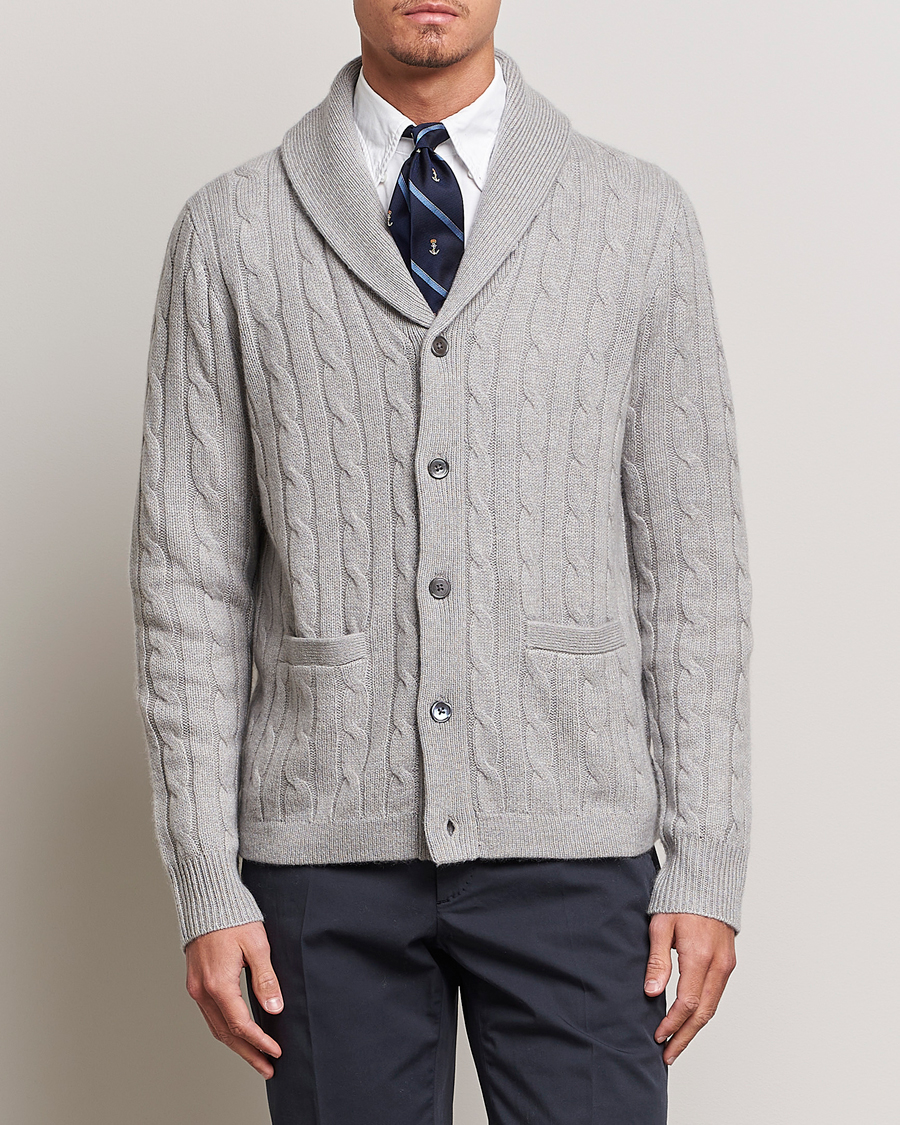 Heren | Truien | Polo Ralph Lauren | Cashmere Cable Shawl Collar Cardigan Grey Heather