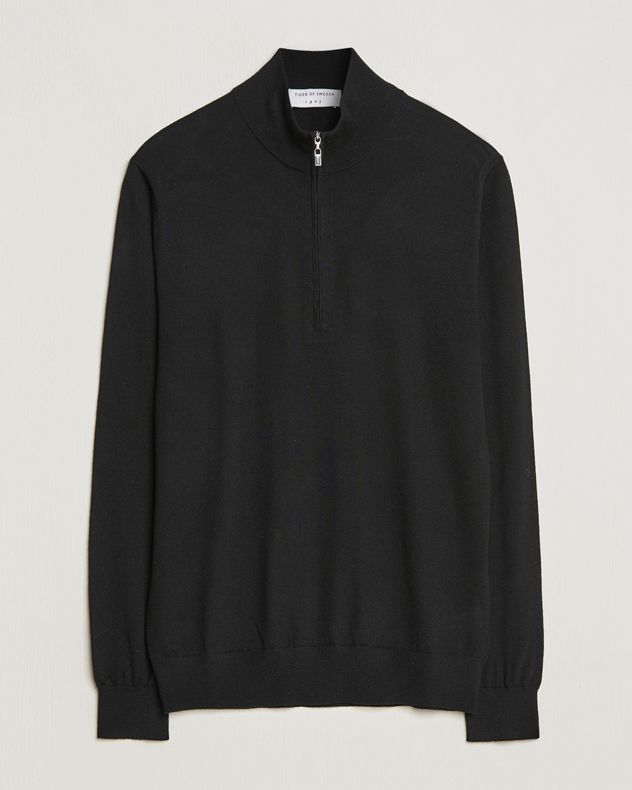 Homme | Pulls Et Tricots | Tiger of Sweden | Errol Merino Half Zip Black