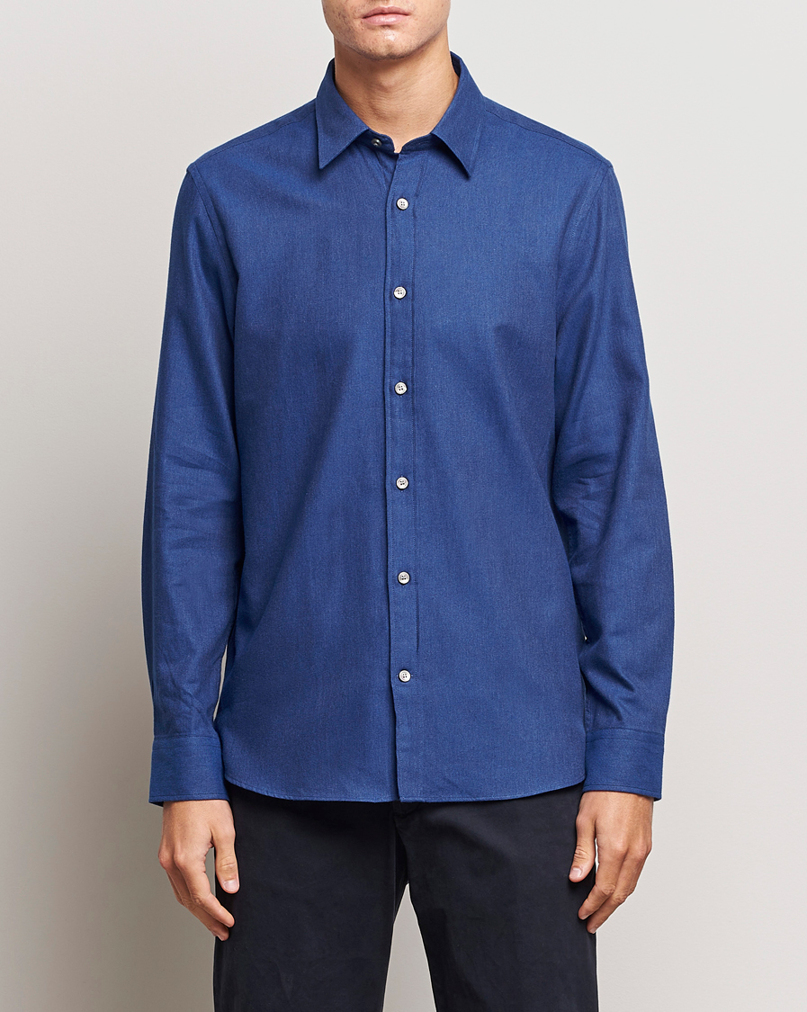 Homme | Chemises | Tiger of Sweden | Benjamin Flannel Shirt Blue Melange