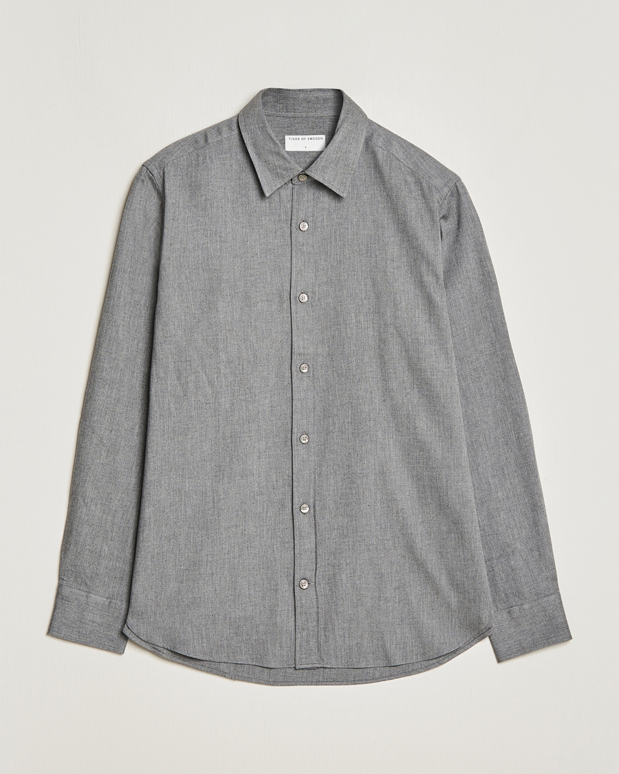Homme | Chemises | Tiger of Sweden | Benjamin Flannel Shirt Grey Melange