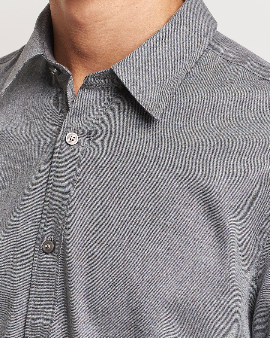 Homme | Chemises | Tiger of Sweden | Benjamin Flannel Shirt Grey Melange