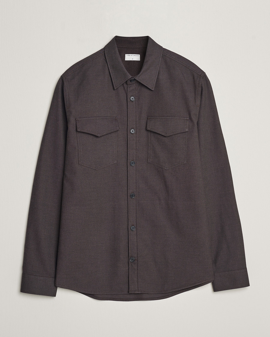 Homme | Chemises | Tiger of Sweden | Arnou Cotton Pocket Shirt Brown