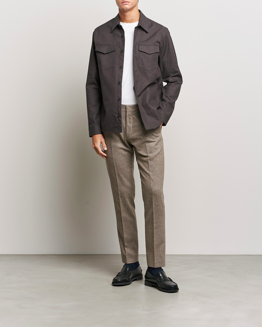 Homme | Chemises | Tiger of Sweden | Arnou Cotton Pocket Shirt Brown