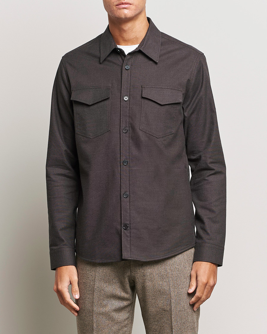 Homme | Chemises | Tiger of Sweden | Arnou Cotton Pocket Shirt Brown