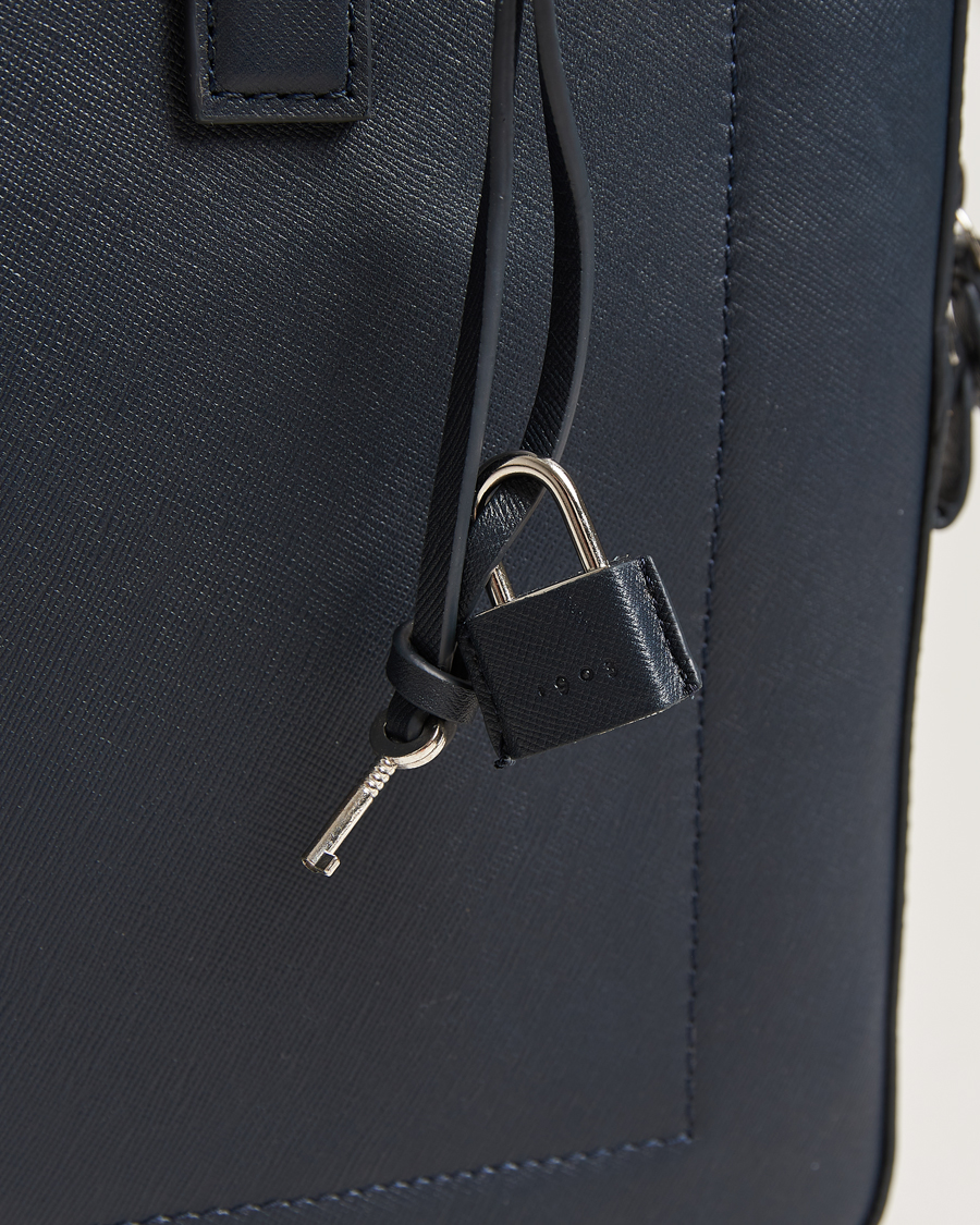 Homme | Tiger of Sweden Bowe Leather Briefcase Midnight Blue | Tiger of Sweden | Bowe Leather Briefcase Midnight Blue