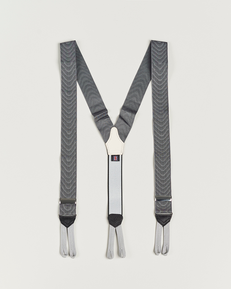 Homme | Albert Thurston Moiré Braces 40mm Grey | Albert Thurston | Moiré Braces 40mm Grey