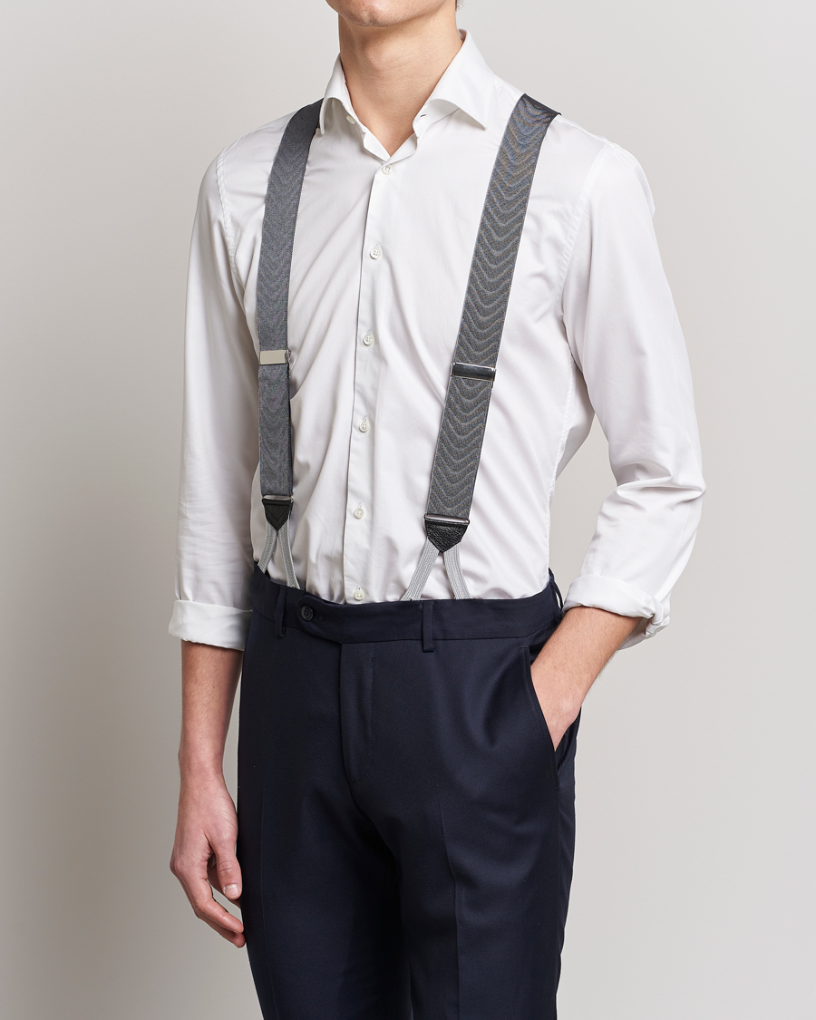 Homme | Bretelles | Albert Thurston | Moiré Braces 40mm Grey