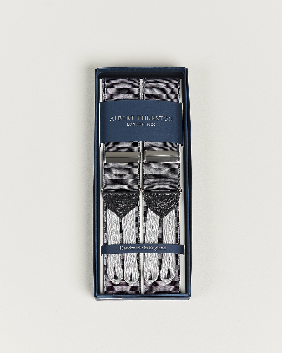 Homme | Bretelles | Albert Thurston | Moiré Braces 40mm Grey