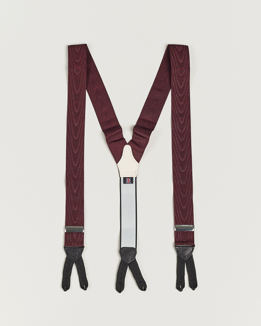 Homme | Albert Thurston Moiré Braces 40mm Wine | Albert Thurston | Moiré Braces 40mm Wine