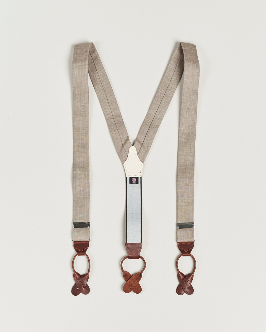 Homme | Bretelles | Albert Thurston | Linen Braces Beige