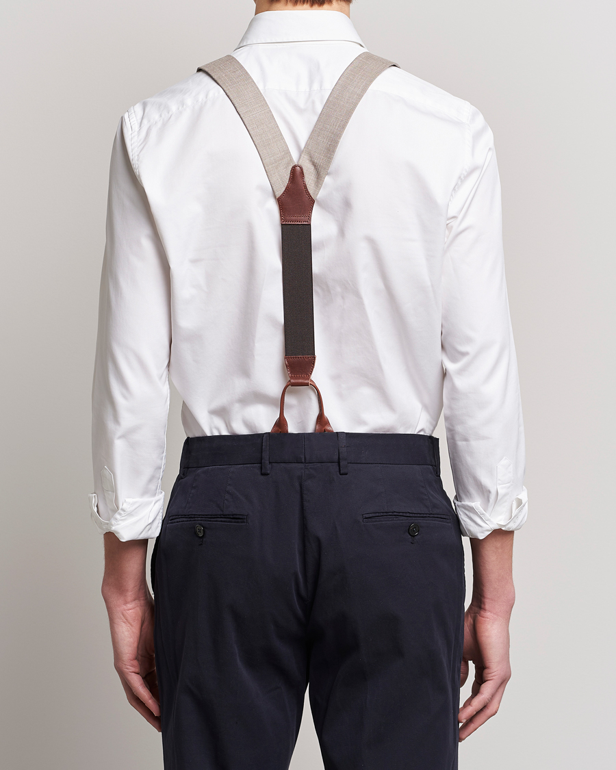 Homme | Bretelles | Albert Thurston | Linen Braces Beige