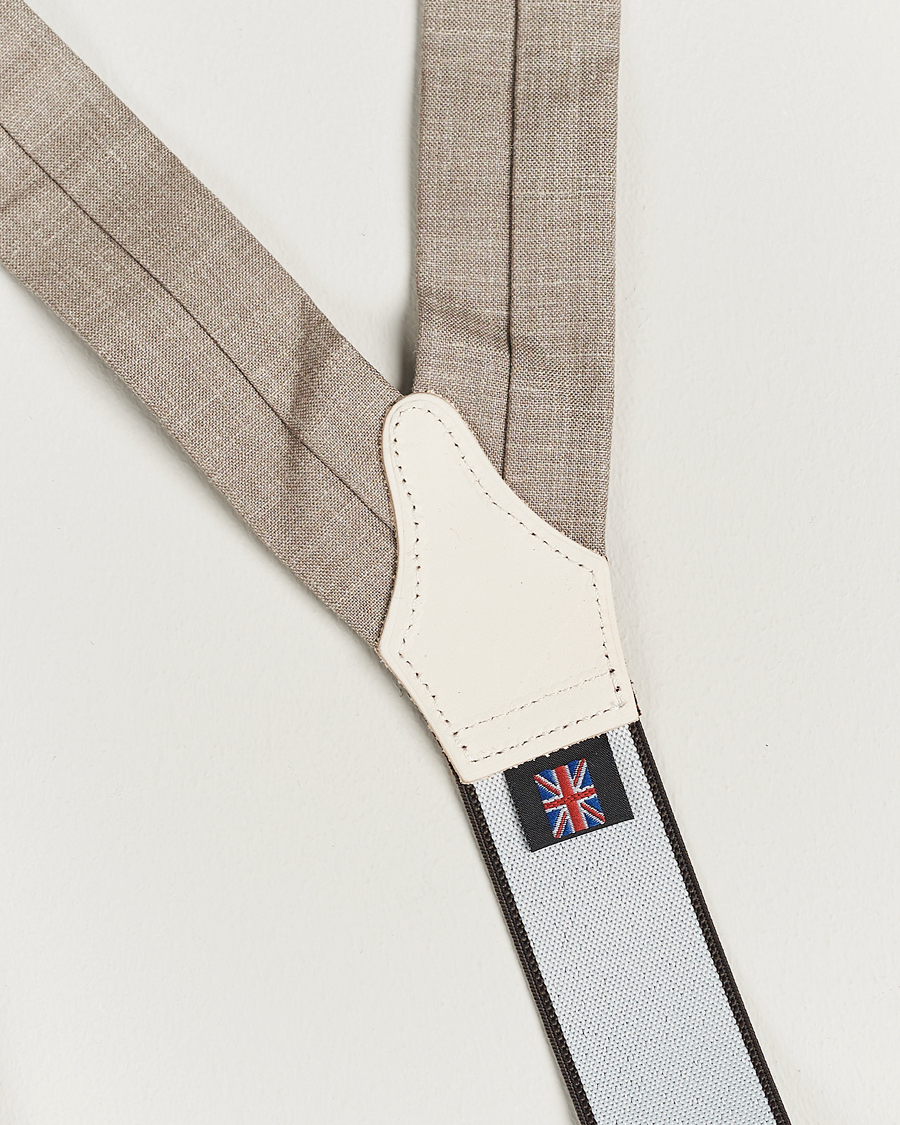 Homme | Albert Thurston Linen Braces Beige | Albert Thurston | Linen Braces Beige