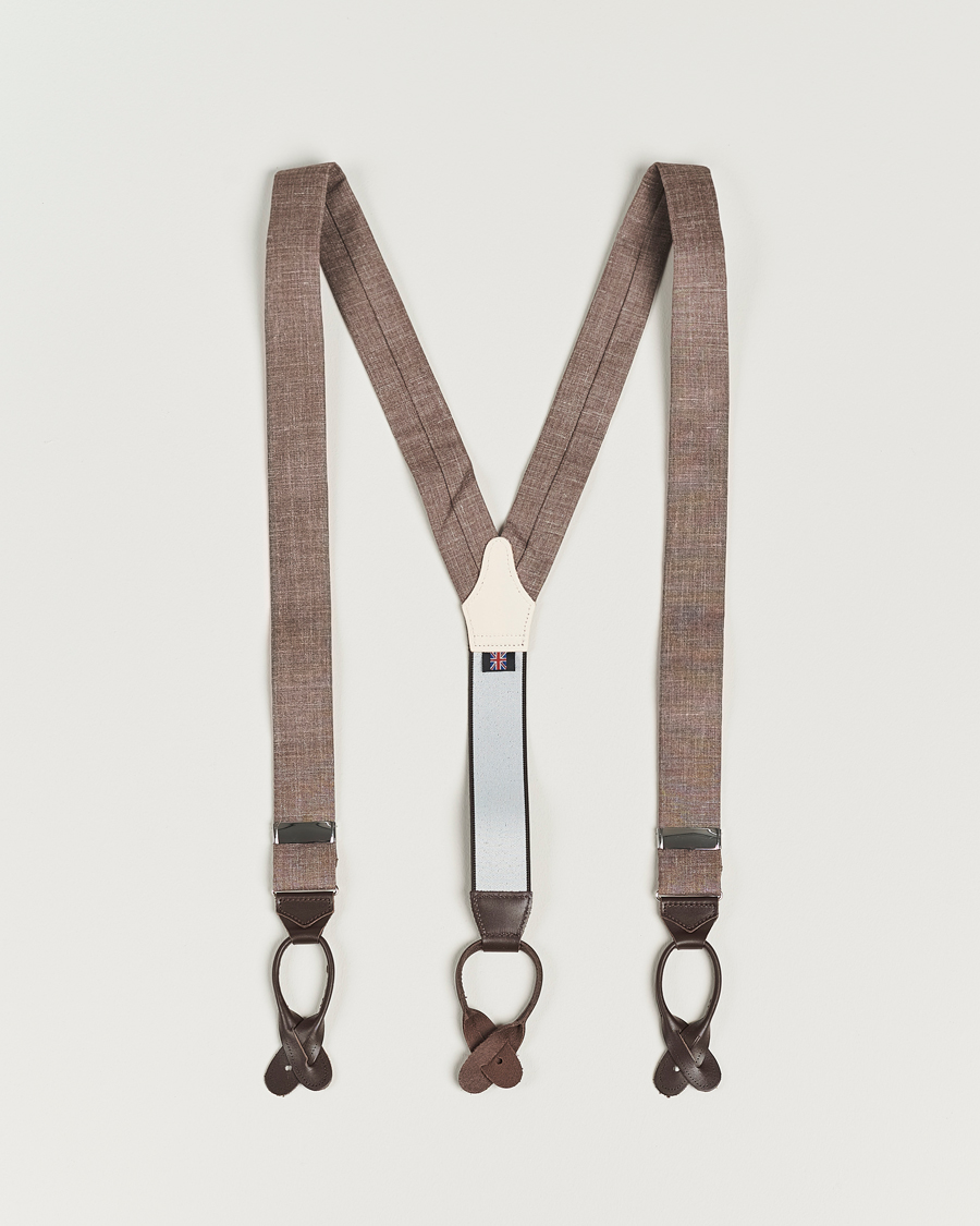 Homme | Albert Thurston Linen Braces Brown | Albert Thurston | Linen Braces Brown