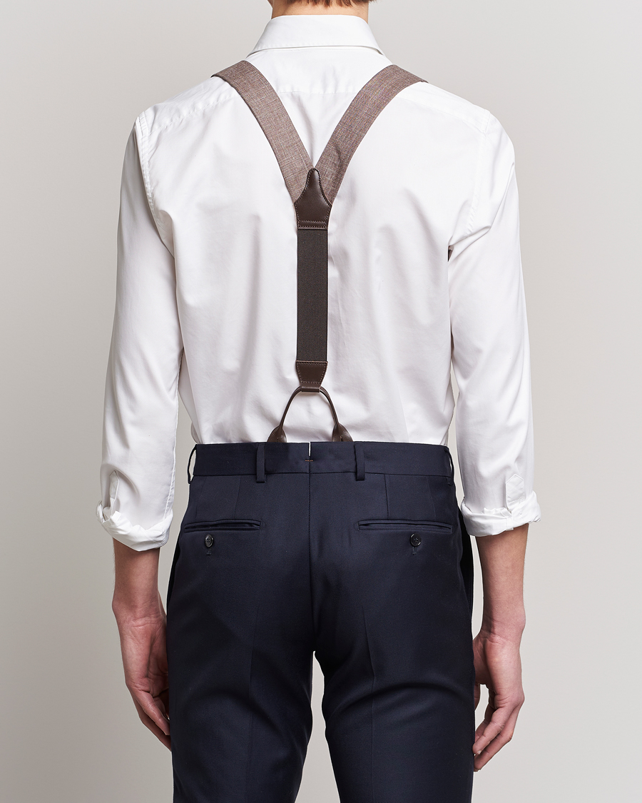 Homme | Albert Thurston Linen Braces Brown | Albert Thurston | Linen Braces Brown