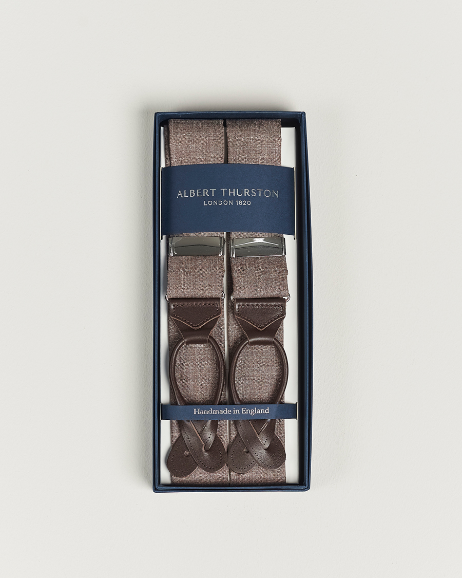 Homme | Albert Thurston Linen Braces Brown | Albert Thurston | Linen Braces Brown