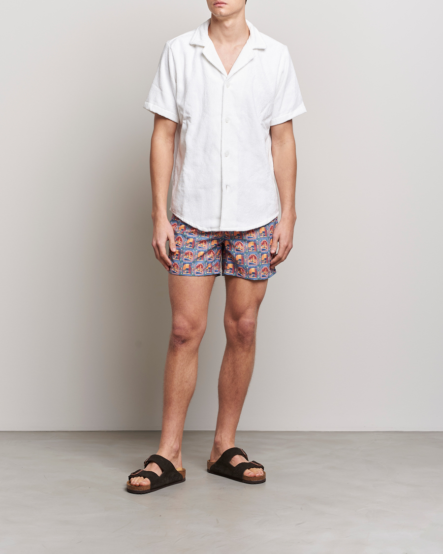 Heren | Zwembroek | Ripa Ripa | Printed Swimshorts Orange/Light Blue