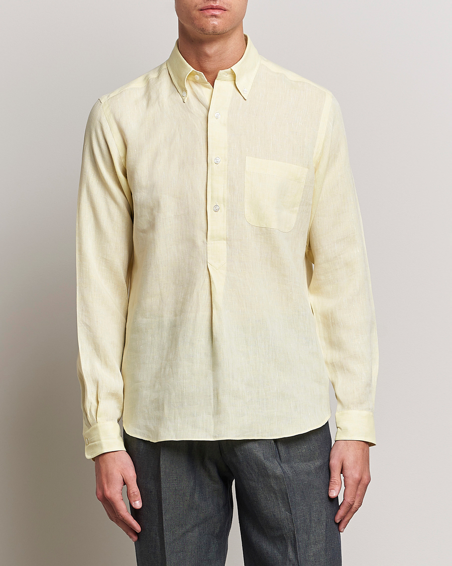 Heren | Overhemden | Beams F | Button Down Pullover Shirt Yellow