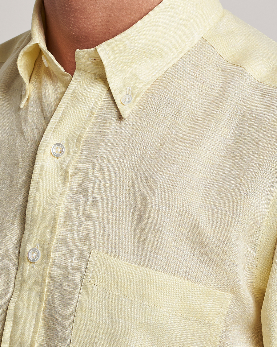 Heren | Overhemden | Beams F | Button Down Pullover Shirt Yellow