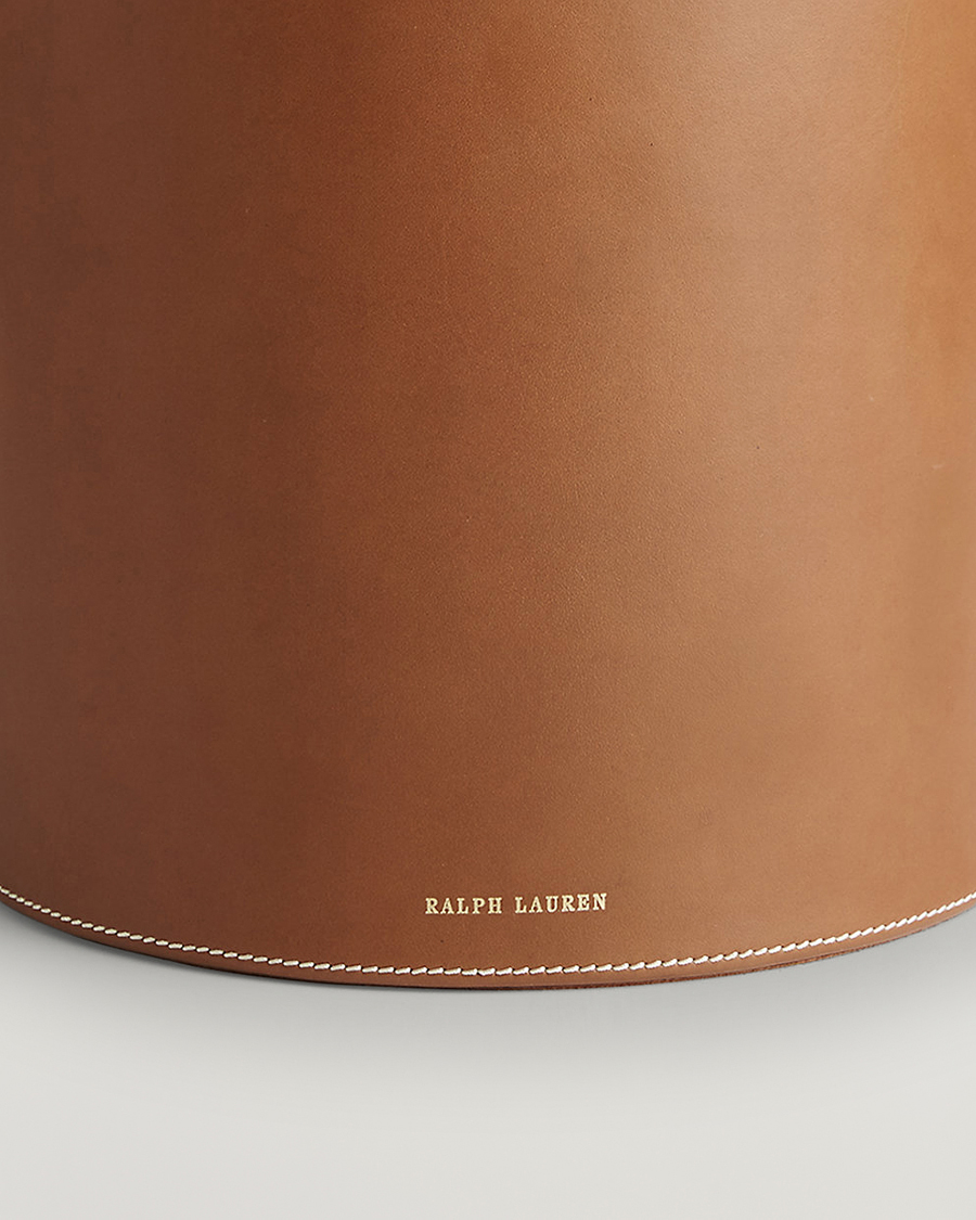 Homme | Pour La Maison | Ralph Lauren Home | Brennan Leather Waste Bin Saddle Brown